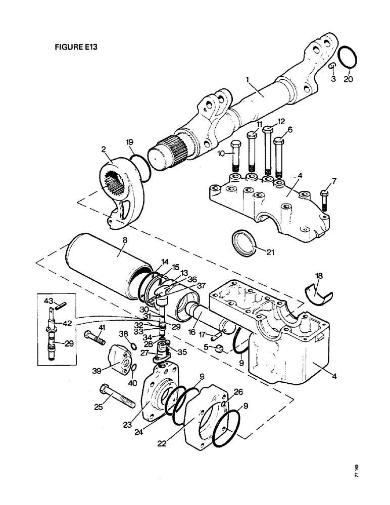 Схема запчастей Case IH 1410 - (E13-1) - SELECTAMATIC HYDRAULIC SYSTEM, RAMSHAFT & RAM CYL., [A]1410Q,1410SK,1412Q,1412SK[B]1410, 1412, 1412G (07) - HYDRAULIC SYSTEM