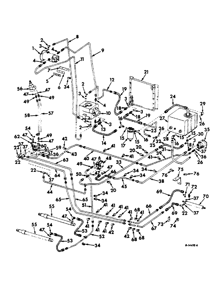 Схема запчастей Case IH 303 - (166) - HYDRAULIC DIAGRAM, FOR HYDROSTATIC GROUND DRIVE (35) - HYDRAULIC SYSTEMS