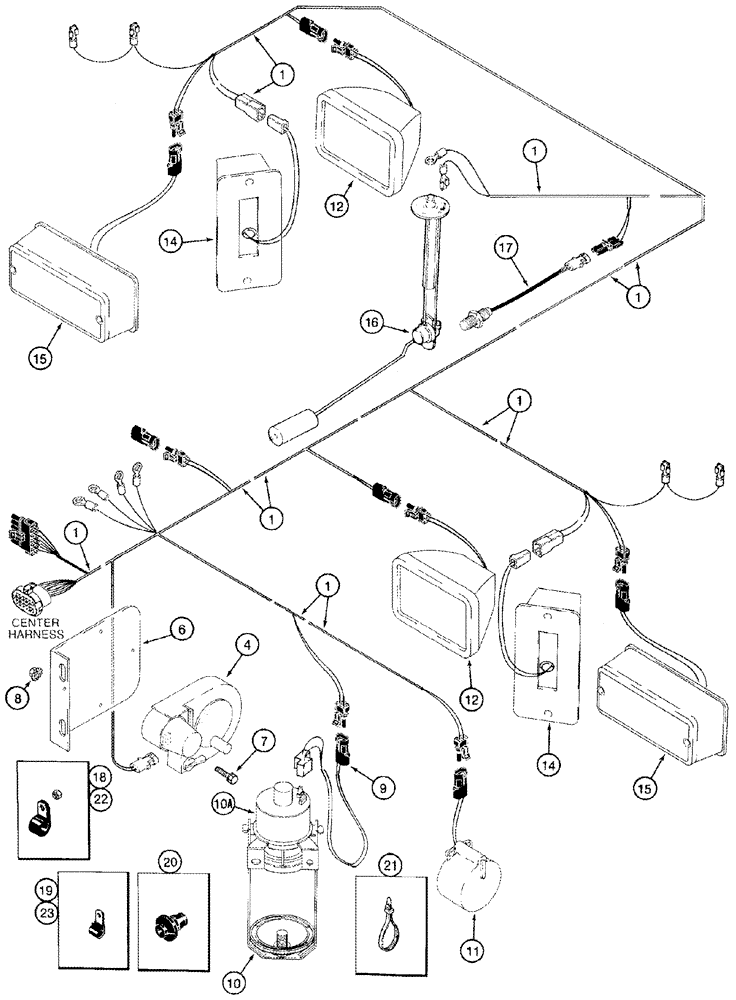 Схема запчастей Case IH 2388 - (04-17) - HARNESS, REAR BSN JJC0268799 (06) - ELECTRICAL