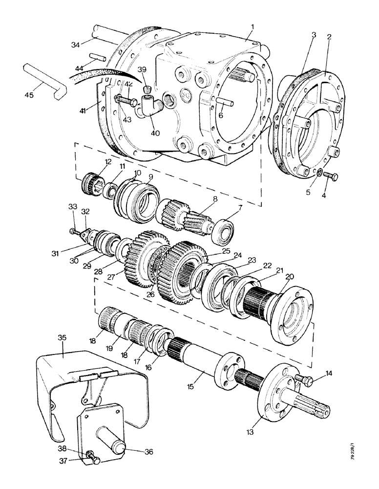 Схема запчастей Case IH 1490 - (F02-1) - REVERSIBLE SHAFT POWER TAKE-OFF (01) - POWER TAKE OFF