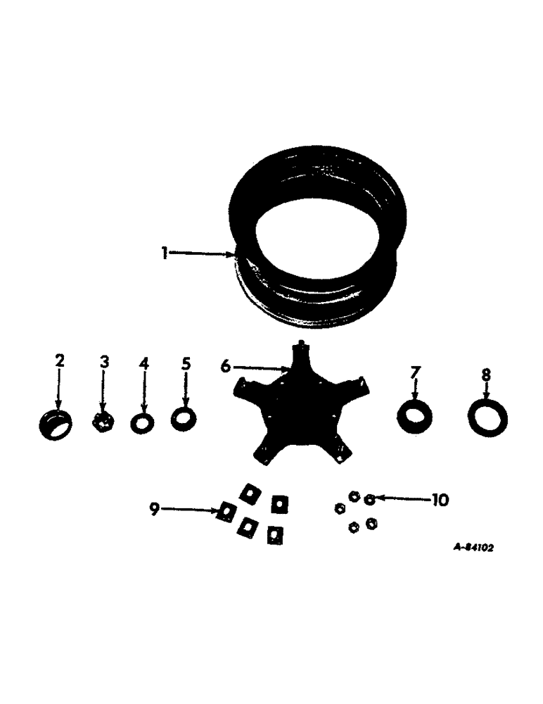 Схема запчастей Case IH VARIOUS - (B-111) - SPOKE WHEELS, WITHOUT BRAKES, 1965 AND SINCE 