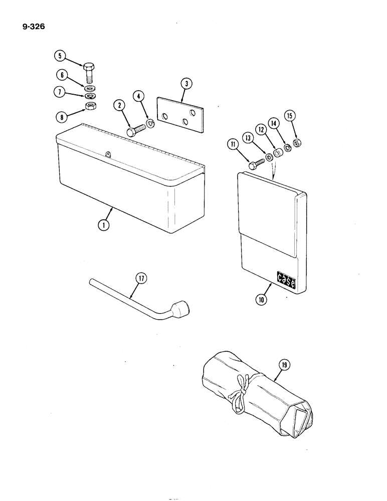 Схема запчастей Case IH 1194 - (9-326) - TOOLBOX AND TOOLS (09) - CHASSIS/ATTACHMENTS