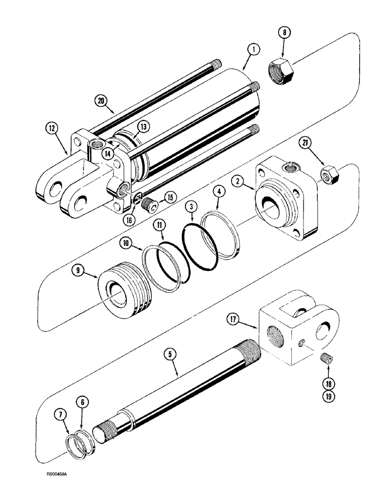 Схема запчастей Case IH 3800 - (8-6) - HYDRAULIC TRANSPORT CYLINDER, 3-1/2 INCH BORE X 8 INCH (08) - HYDRAULICS