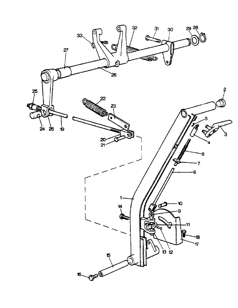 Схема запчастей Case IH 1210 - (6-22) - HAND LEVER FOR POWER TAKE-OFF CLUTCH, 1210, 1210G, 1212 AND 1212G TRACTORS (06) - POWER TRAIN