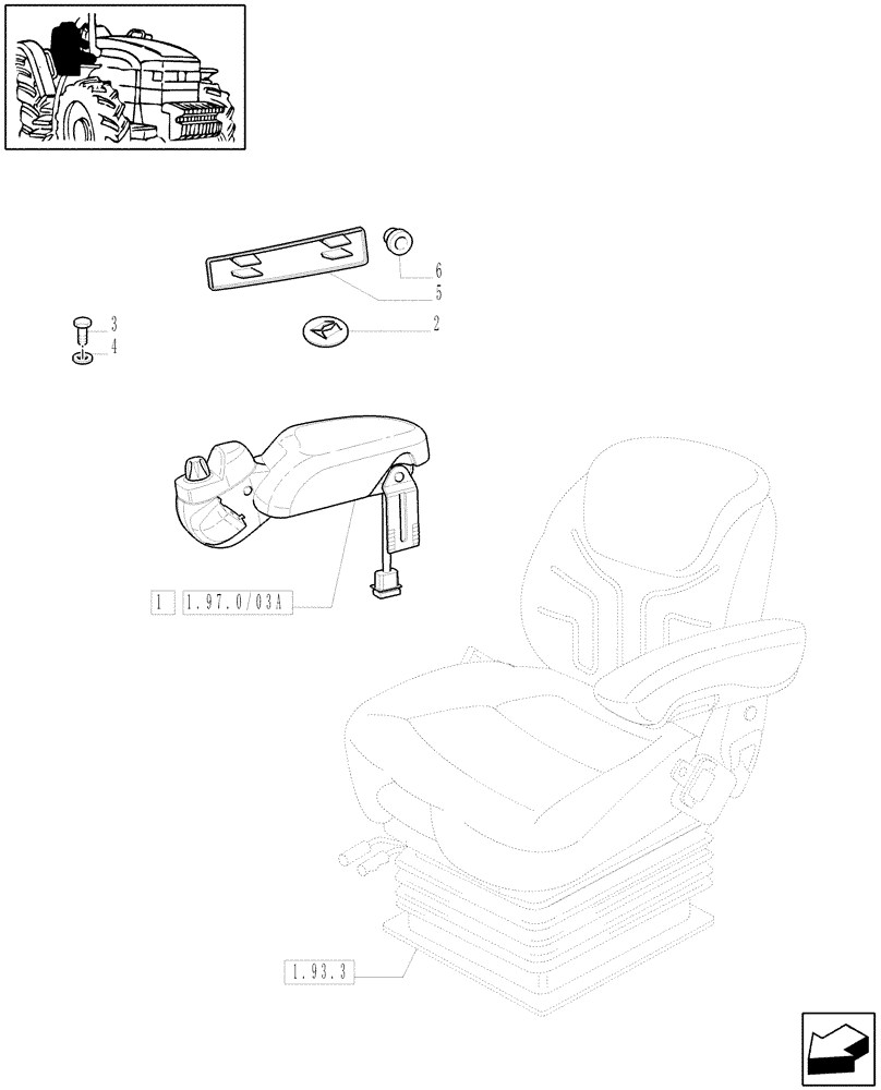 Схема запчастей Case IH MAXXUM 130 - (1.97.0/03) - COMMAND ARM FOR EDC LESS RADAR AND WITH HEADLAND TURN SYSTEM (VAR.330022) (10) - OPERATORS PLATFORM/CAB