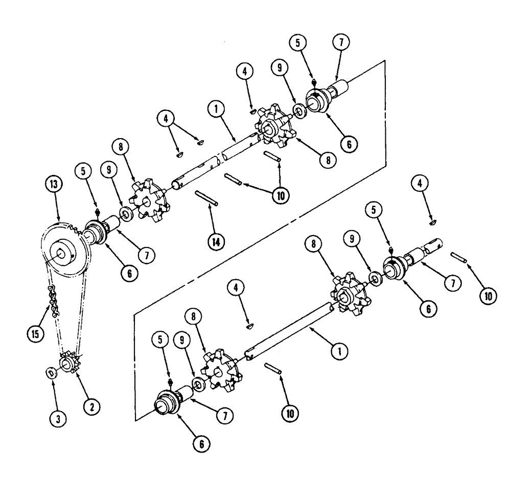 Схема запчастей Case IH 1822 - (9C-44) - BASKET DOOR CONVEYOR DRIVE (16) - BASKET