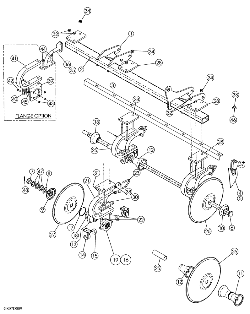 Схема запчастей Case IH 690 - (75.200.04) - FRONT DISK GANG - 5 SHANK ASSEMBLY (QUANTITIES FOR ONE GANG ASSEMBLY) 2007 MODELS & AFTER 