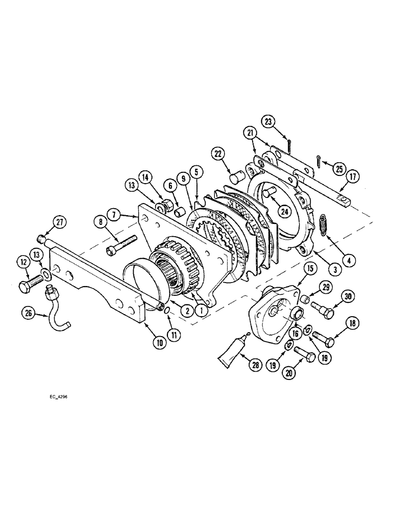 Схема запчастей Case IH 3220 - (7-022) - PARK LOCK 2 WHEEL DRIVE TRACTOR (07) - BRAKES