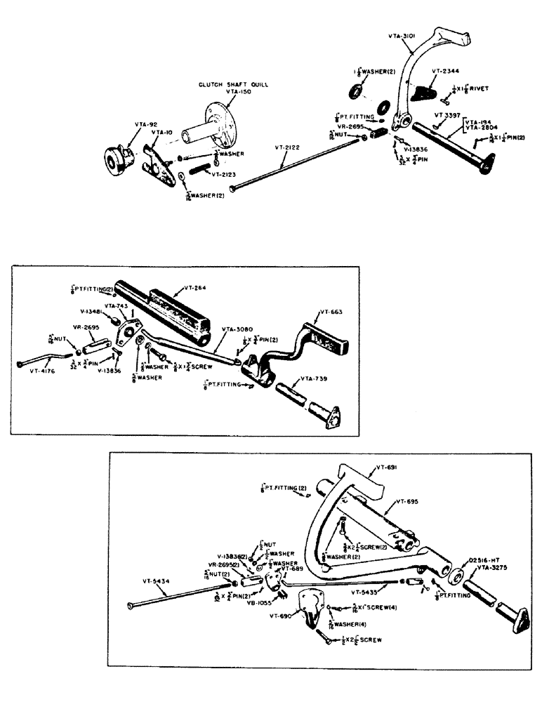 Схема запчастей Case IH VAC11-SERIES - (054) - CLUTCH ACTUATING PARTS, VAC, VA, VAO, VAH (06) - POWER TRAIN