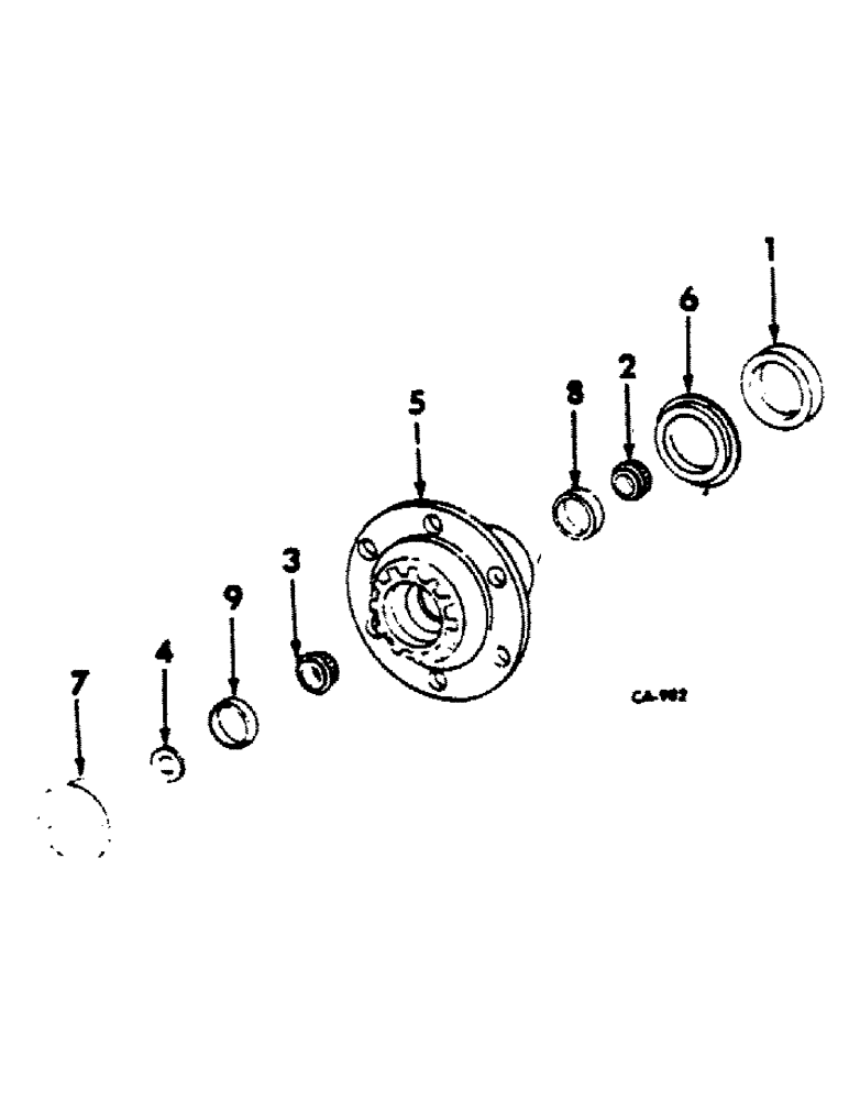 Схема запчастей Case IH 474 - (14-04) - FRONT WHEEL HUB, BEARINGS AND CAP Suspension