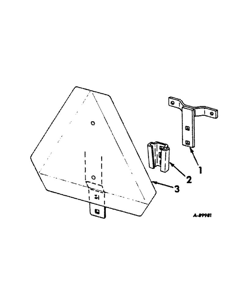 Схема запчастей Case IH 504 - (276) - MISCELLANEOUS EQUIPMENT, SLOW MOVING VEHICLE REFLECTOR MOUNTING BRACKET AND EMBLEM Miscellaneous Equipment