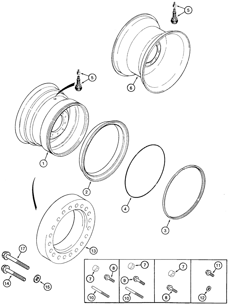 Схема запчастей Case IH 2555 - (06-22) - WHEELS, DRIVE SPACERS (03) - POWER TRAIN