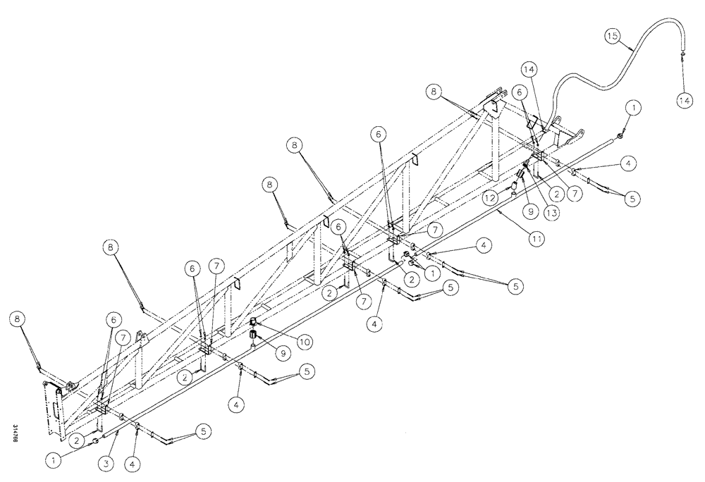 Схема запчастей Case IH SPX3200B - (167) - NOZZLE SPACING, LH/RH WING - 10" (78) - SPRAYING