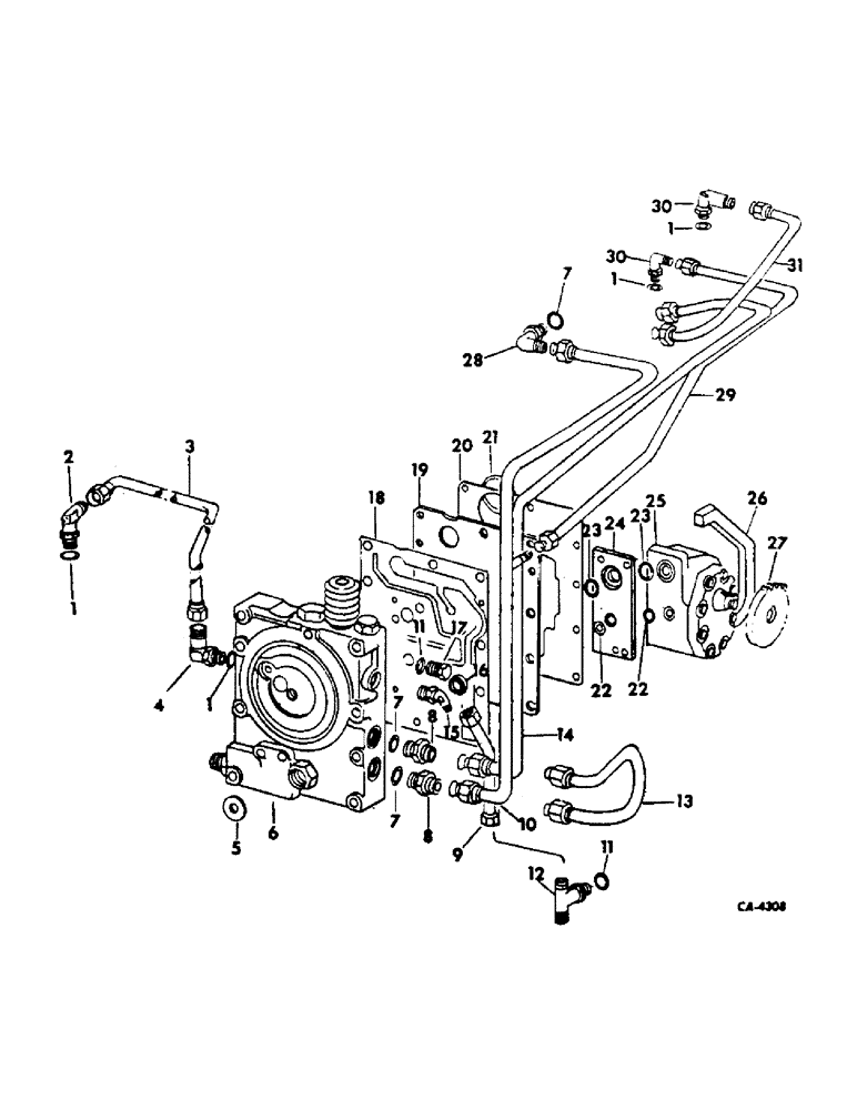 Схема запчастей Case IH 2400 - (10-04) - HYDRAULICS, HYDRAULIC POWER SUPPLY AND MULTIPLE CONTROL VALVE (07) - HYDRAULICS