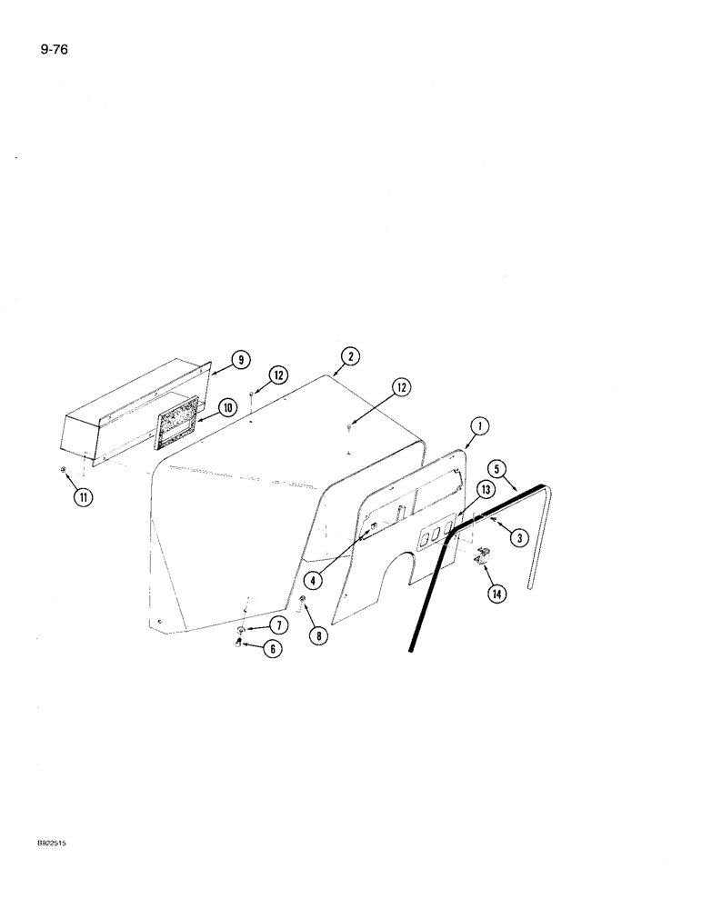 Схема запчастей Case IH 9210 - (9-076) - ROPS INSTRUMENT PANEL (09) - CHASSIS/ATTACHMENTS