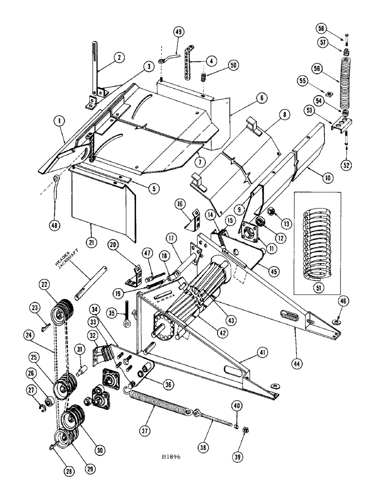 Схема запчастей Case IH 1050 - (66) - HAY CONDITIONER (CONTD), COMPRESSION SPRING FLOTATION, TENSION SPRING FLOTATION 