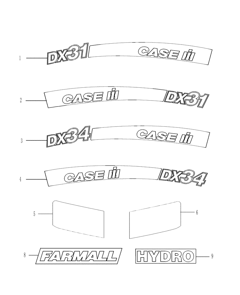 Схема запчастей Case IH DX34 - (08.05) - DECALS - IDENTIFICATION - NORTH AMERICA (08) - SHEET METAL