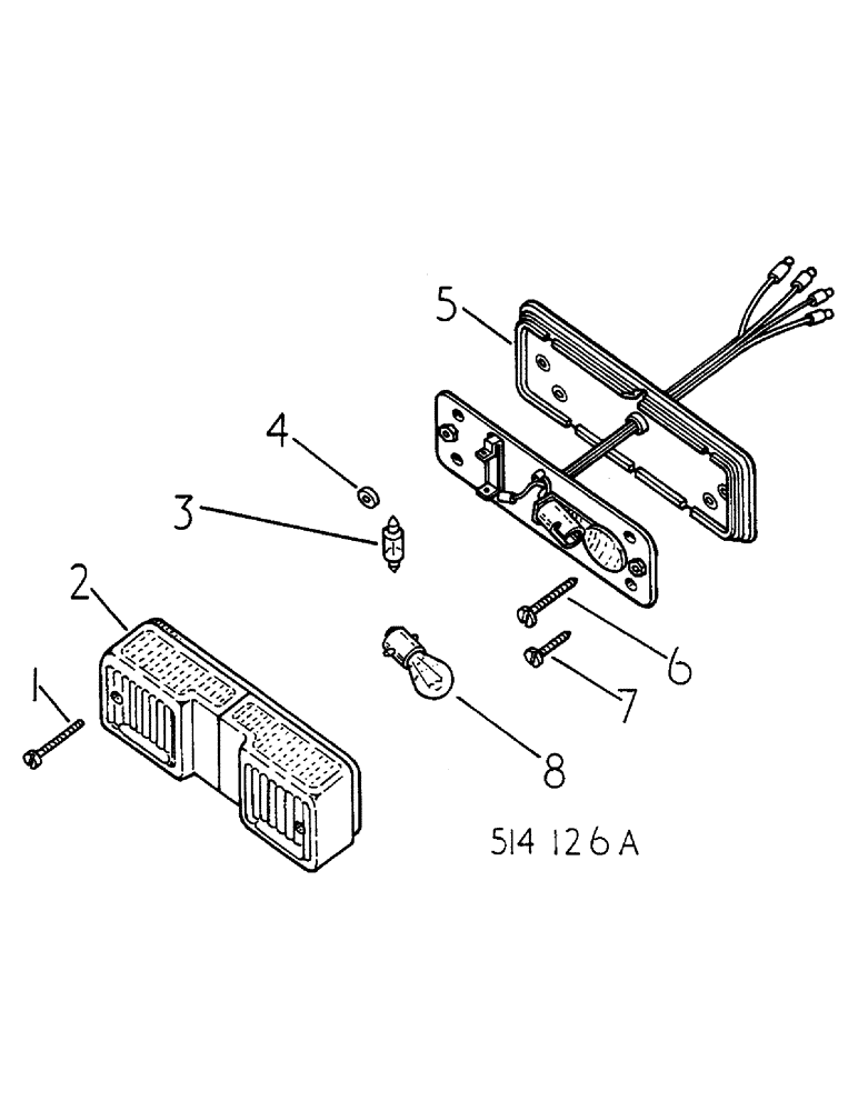 Схема запчастей Case IH 584 - (08-029) - FENDER WIRING & SIDE/FLASHER LIGHTS, DE-LUXE LIGHTING FOR MACHINES W/FLAT TOP FENDER OR SAFETY CAB (06) - ELECTRICAL