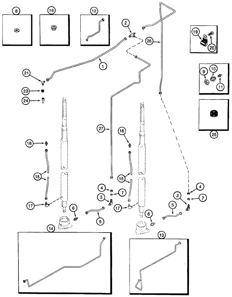 Схема запчастей Case IH 420 - (09A-21) - DRUM GREASE SYSTEM (13) - PICKING SYSTEM