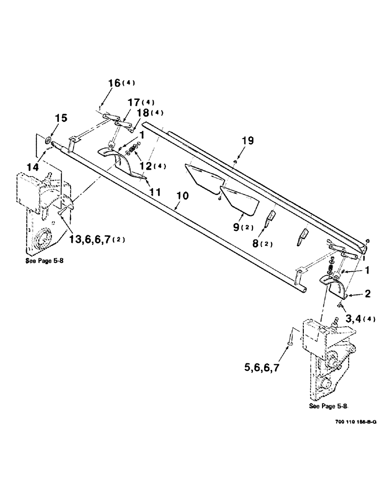 Схема запчастей Case IH 8830 - (5-04) - HAY CONDITIONER ASSEMBLY, CONTINUED, SERIAL NUMBER CFH0029001 THRU CFH0029118 (09) - CHASSIS