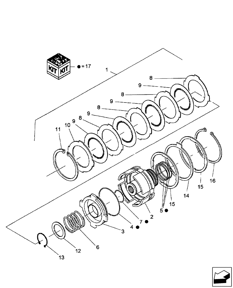 Схема запчастей Case IH DX55 - (03.08.01) - PTO CLUTCH (03) - TRANSMISSION