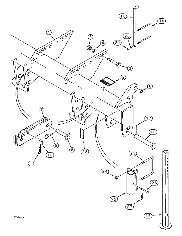 Схема запчастей Case IH 6100 - (9-04) - REAR FRAME AND ATTACHMENT MOUNTING PARTS (09) - CHASSIS/ATTACHMENTS