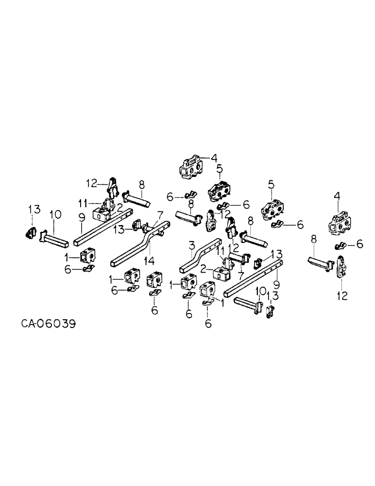 Схема запчастей Case IH 78 - (AM-12) - SQUARE BARS, EXTENSIONS AND CLAMPS, 1116 TOOLING EQUIPMENT, FOR TWO-ROW CULTIVATORS 