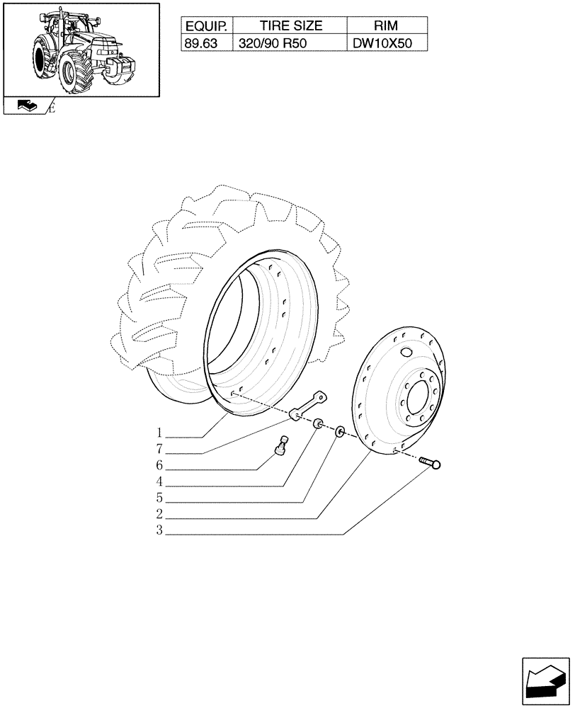 Схема запчастей Case IH MAXXUM 120 - (83.00[04]) - REAR WHEELS (11) - WHEELS/TRACKS