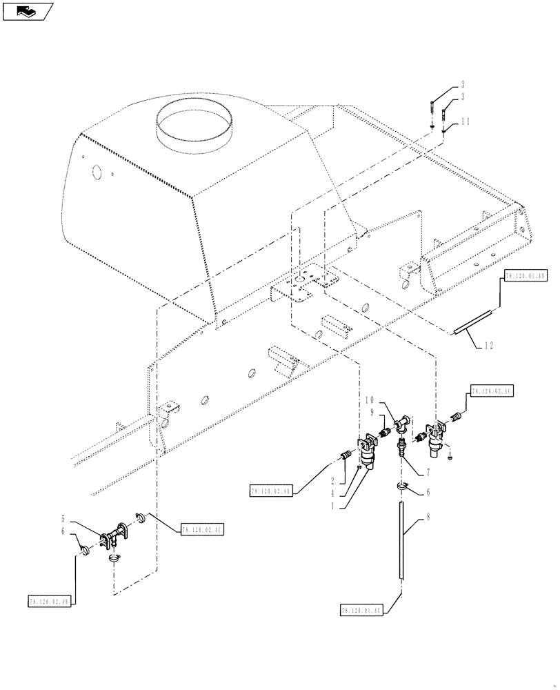 Схема запчастей Case IH 810 - (78.120.02.AA) - FOAM MARKER CENTER SOLENOID GROUP (78) - SPRAYING