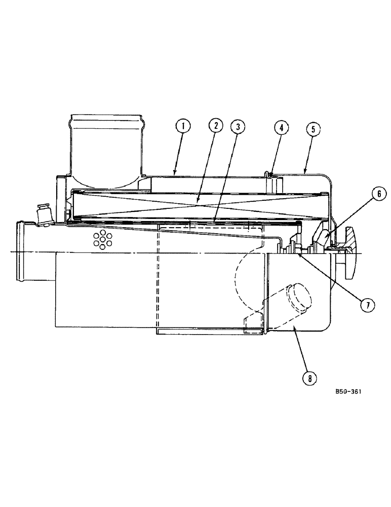 Схема запчастей Case IH 685 - (2-098) - AIR CLEANER - COOPERS, WITH SAFETY ELEMENT (02) - ENGINE