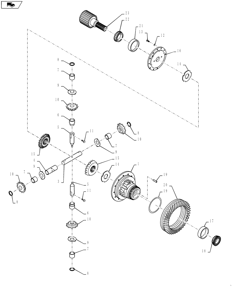 Схема запчастей Case IH STEIGER 400 - (25.102.10) - AXLE - ASSY - 425 SERIES - DIFFERENTIAL, WITHOUT DIFFERENTIAL LOCKS (25) - FRONT AXLE SYSTEM