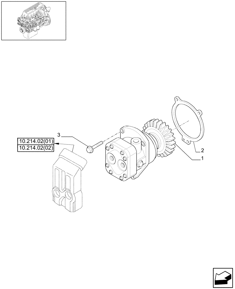 Схема запчастей Case IH 7120 - (10.210.02[02]) - FUEL PUMP & RELATED PARTS - 9120 (10) - ENGINE