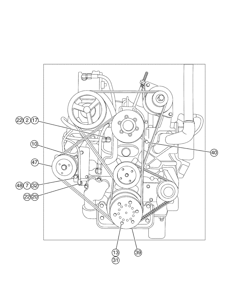 Схема запчастей Case IH 4300 - (02-002[03]) - ENGINE GROUP (4300 ONLY) (01) - ENGINE