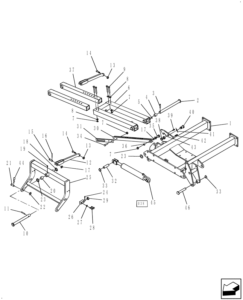 Схема запчастей Case IH 717675056 - (007) - FRAME - ARM R.H. 