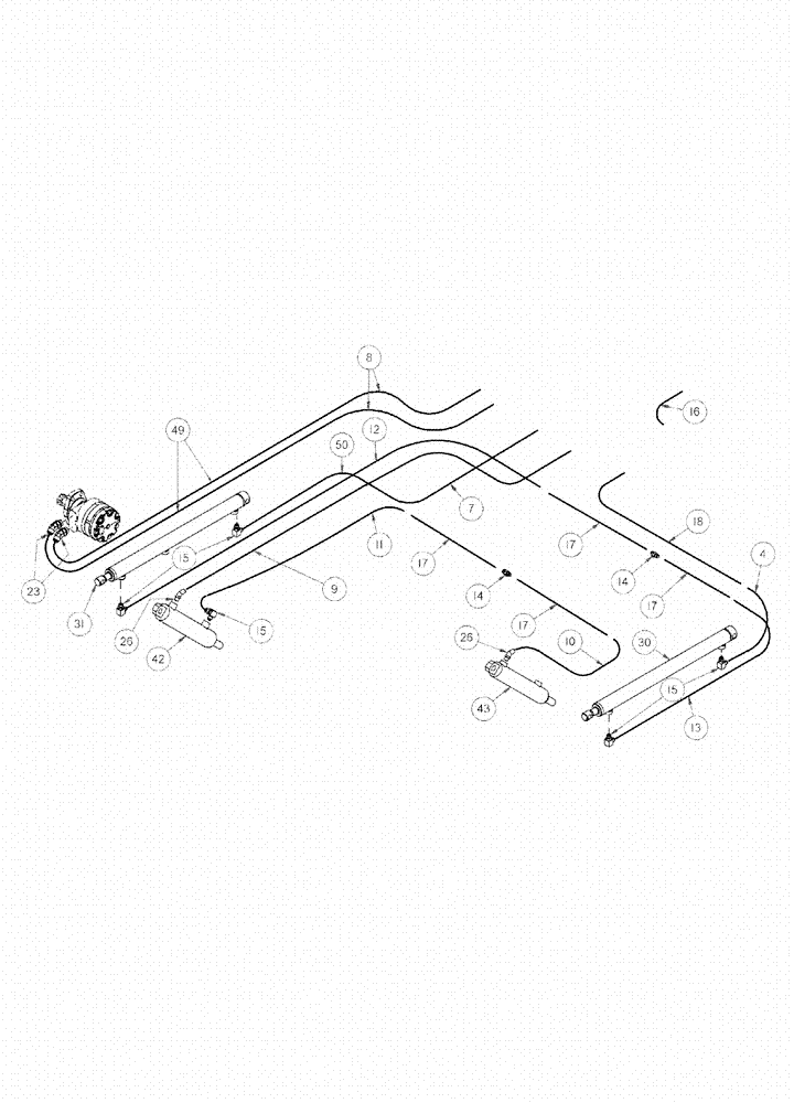 Схема запчастей Case IH 2152 - (09-29) - REEL HYDRAULIC ROUTING - SINGLE REEL HEADERS - 2142, 2152 