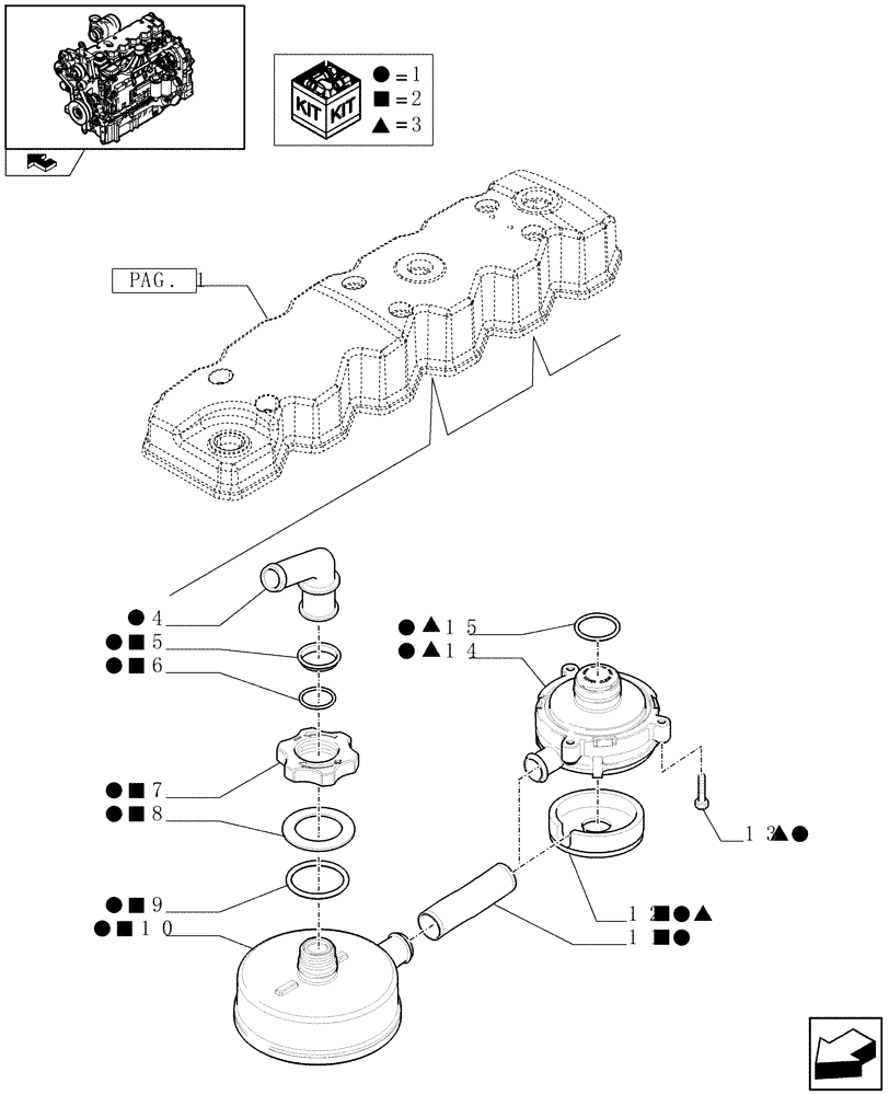 Схема запчастей Case IH PUMA 125 - (0.06.3[02]) - CYLINDER HEAD COVERS (01) - ENGINE