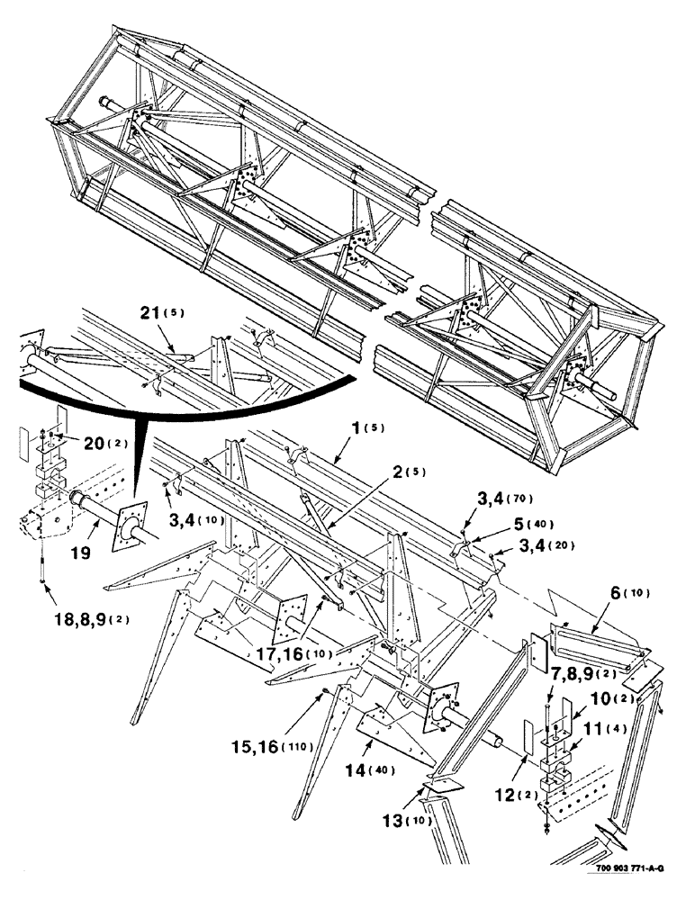 Схема запчастей Case IH 8820 - (3-04) - REEL ASSEMBLY, 25 FOOT, HK60890, 25 FOOT REEL ASSEMBLY COMPLETE, TO BE ORDERED THRU WHOLEGOODS ONLY (09) - CHASSIS