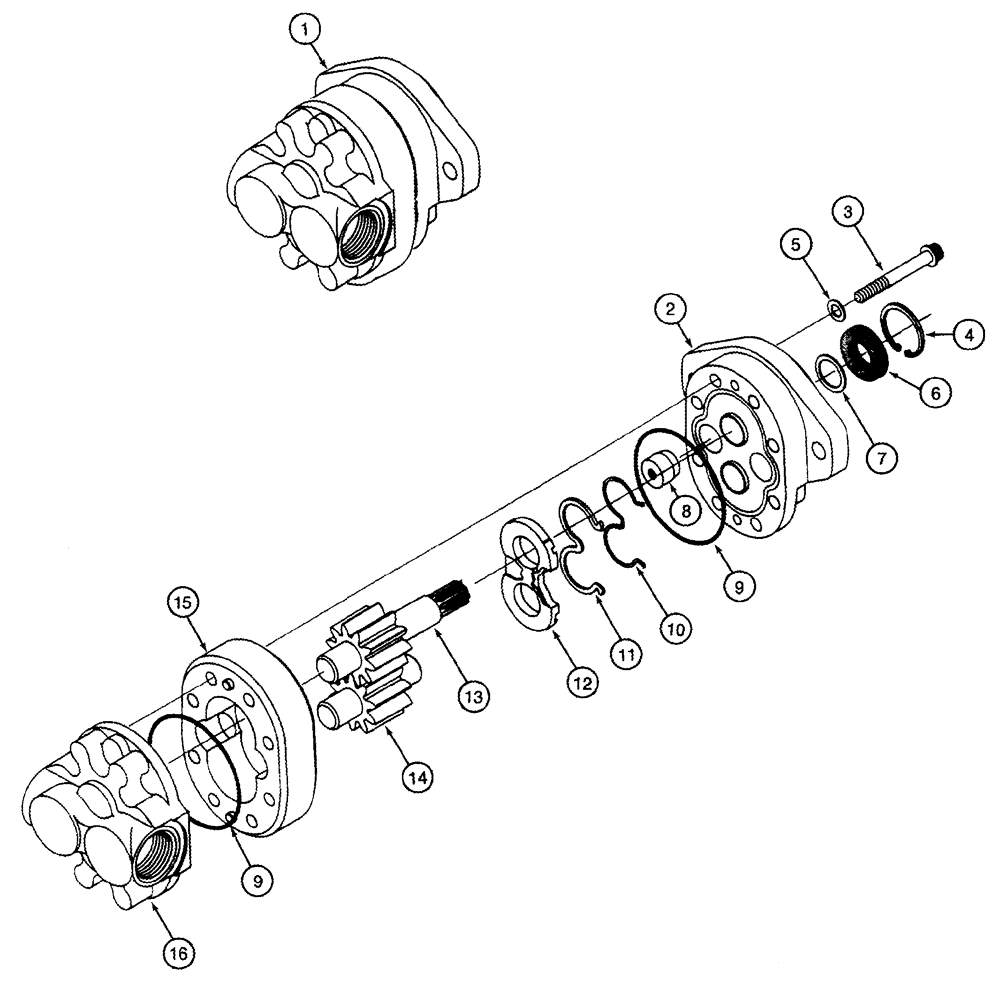 Схема запчастей Case IH 420 TIER 3 - (08-07) - HYDRAULIC GEAR PUMP ASSEMBLY (07) - HYDRAULICS
