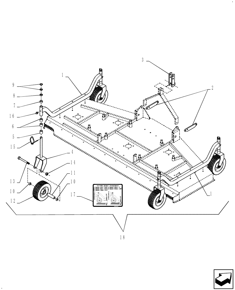 Схема запчастей Case IH RR90 - (037) - PNEUMATIC TIRE KIT FOR 90" MOWER 