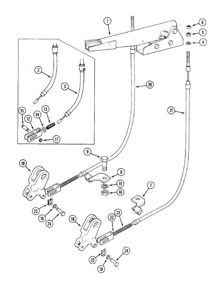 Схема запчастей Case IH 1394 - (7-292) - HAND BRAKE LINKAGE, TRACTORS WITH CAB (07) - BRAKES