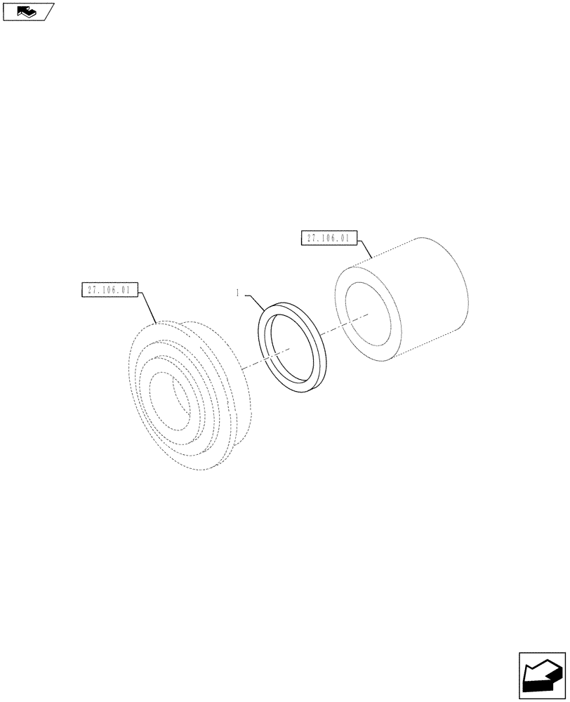 Схема запчастей Case IH PUMA 145 - (27.106.03[01]) - CENTRAL REDUCTION GEAR - SHIMS (27) - REAR AXLE SYSTEM