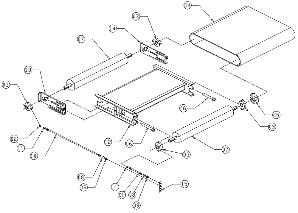 Схема запчастей Case IH 437 - (01-010) - BELT CARTRIDGE ASSEMBLY Basic Unit