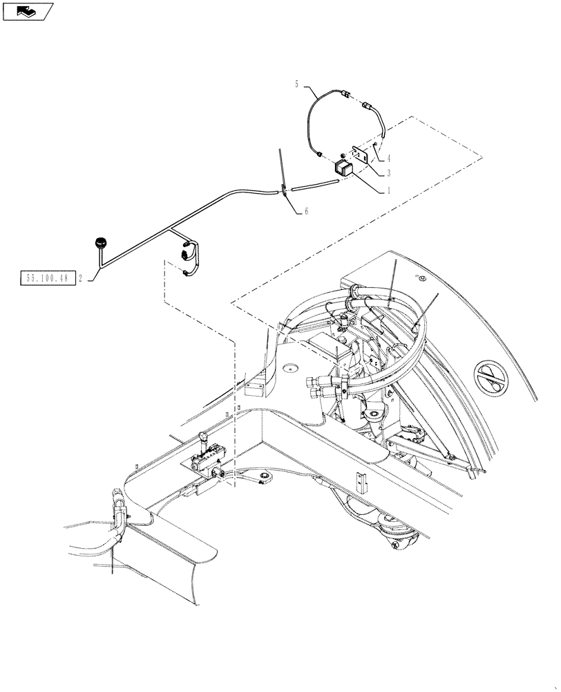 Схема запчастей Case IH 4430 - (55.911.05[01]) - AUTOGUIDANCE, FRAME GROUP (55) - ELECTRICAL SYSTEMS