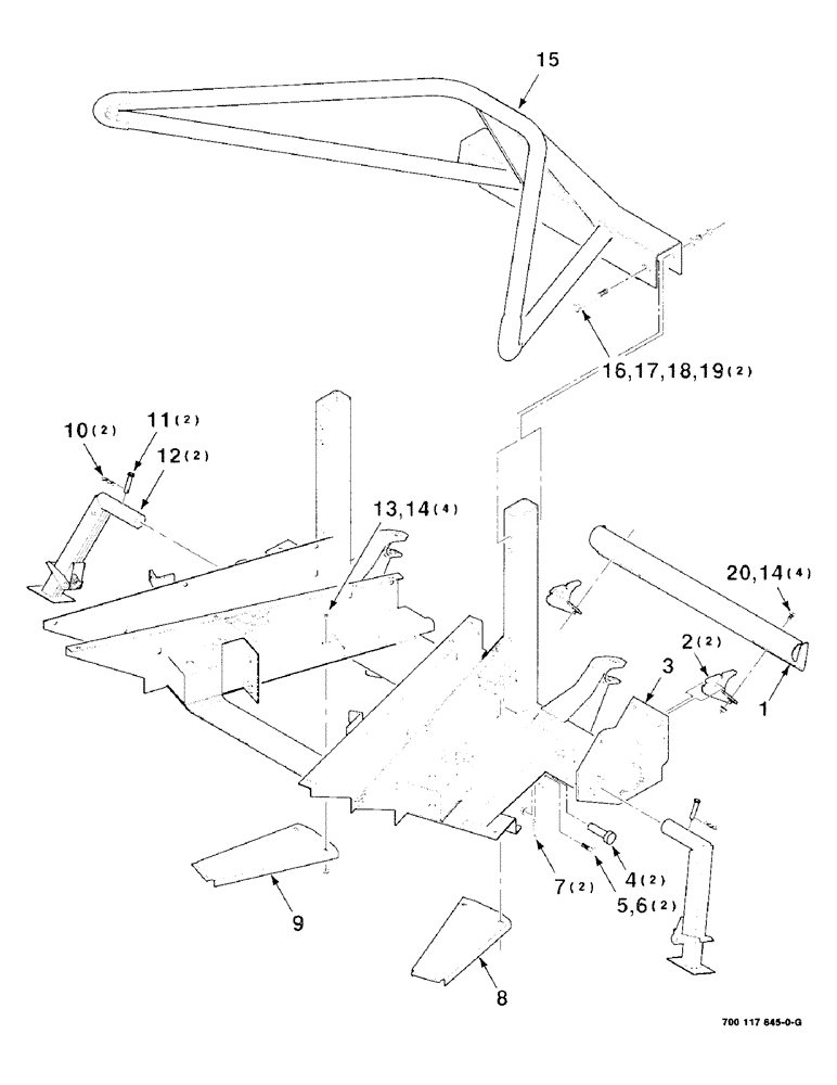 Схема запчастей Case IH 8725 - (07-02) - HEADER FRAME AND GATHERER ASSEMBLIES, 30" ROW (09) - CHASSIS