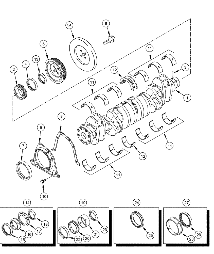 Схема запчастей Case IH FLX4010 - (02-053) - CRANKSHAFT, FLX4010 (01) - ENGINE