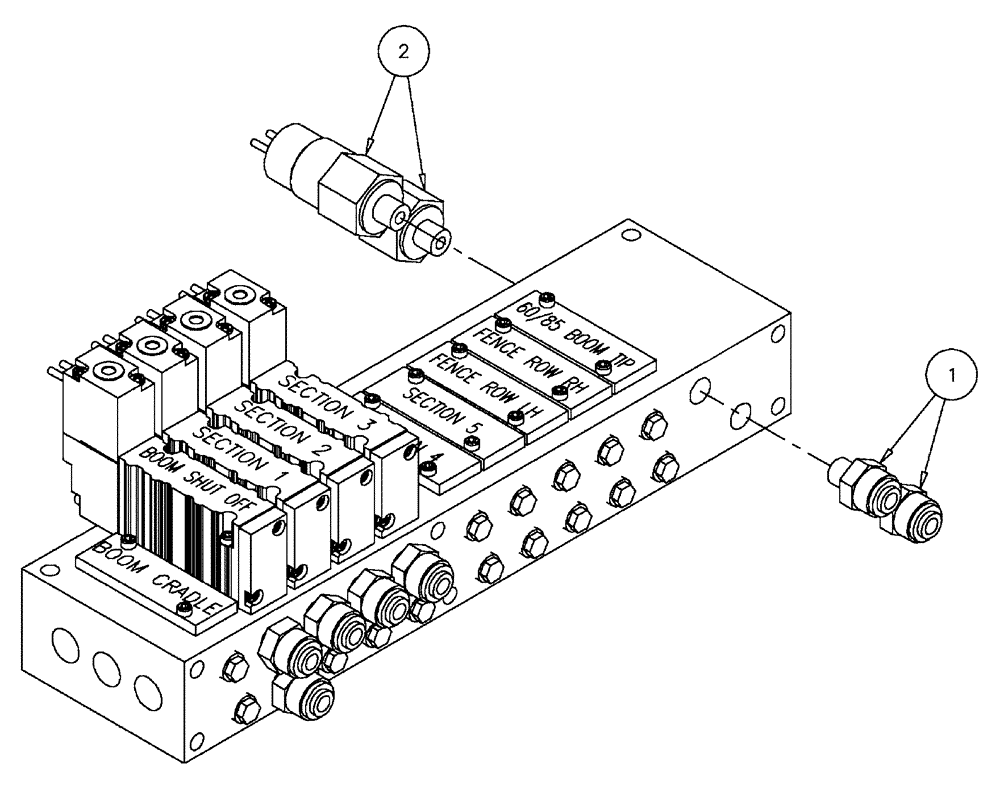 Схема запчастей Case IH FLX610 - (01-008) - STABILIZER ELECTRICAL (06) - ELECTRICAL