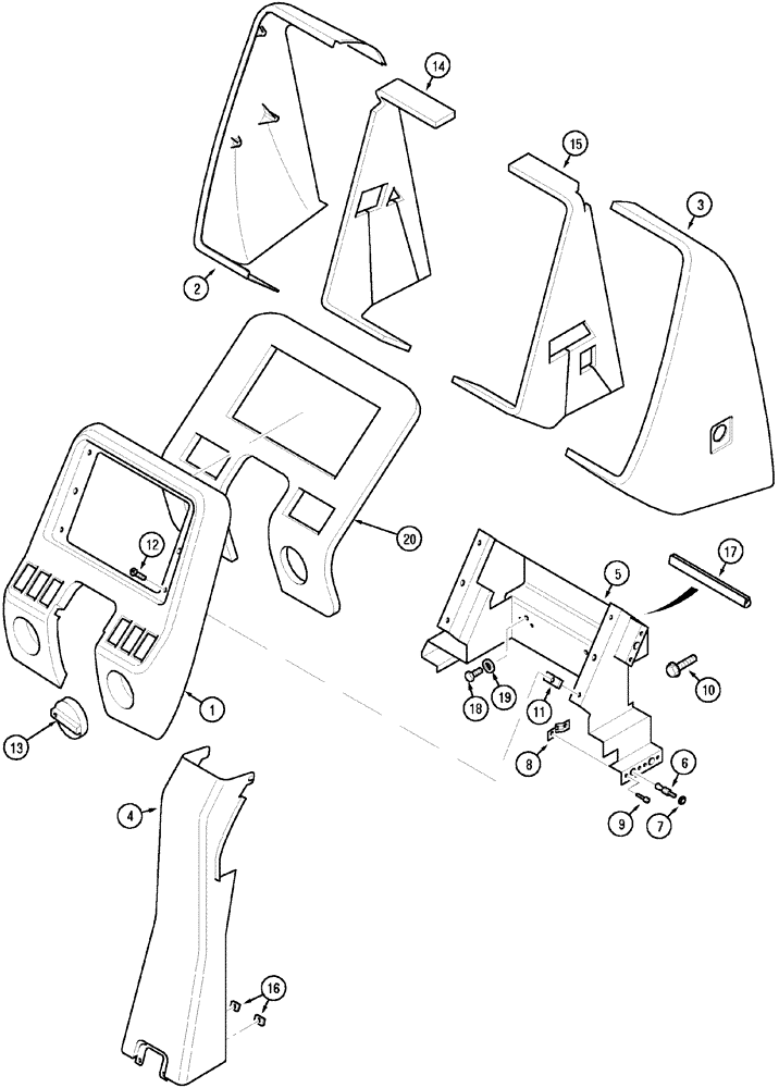 Схема запчастей Case IH MX150 - (09-17) - INSTRUMENT PANEL (90) - PLATFORM, CAB, BODYWORK AND DECALS