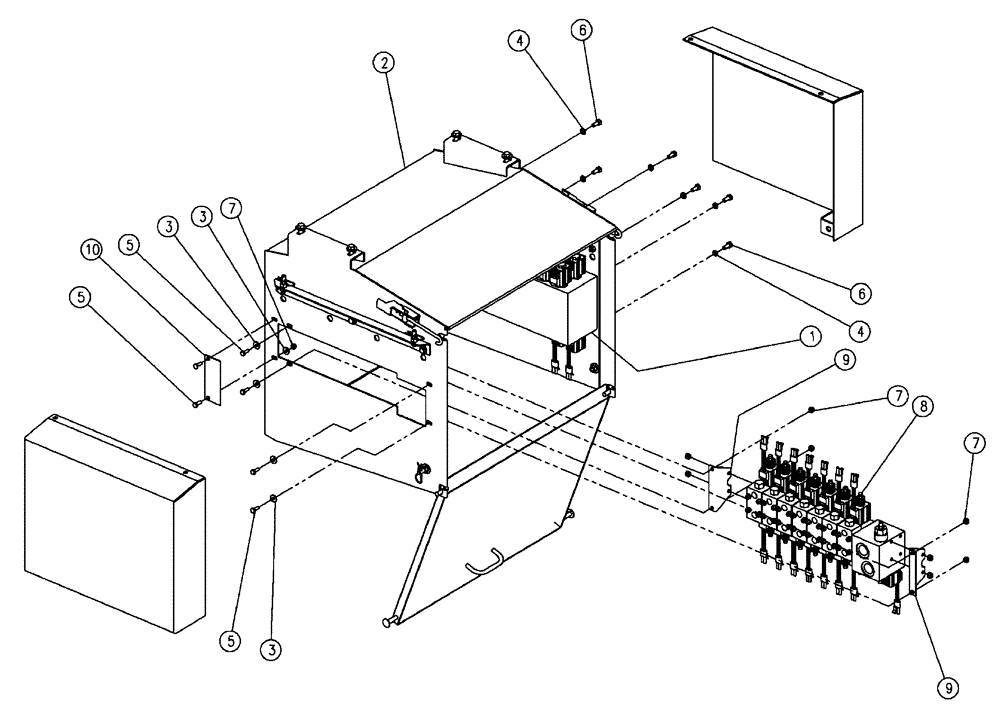 Схема запчастей Case IH 438 - (02-016) - VALVE BOX GROUP, DOUBLE BIN Bin Group