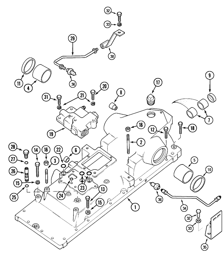 Схема запчастей Case IH C70 - (08-19) - DRAFT CONTROL HOUSING (08) - HYDRAULICS