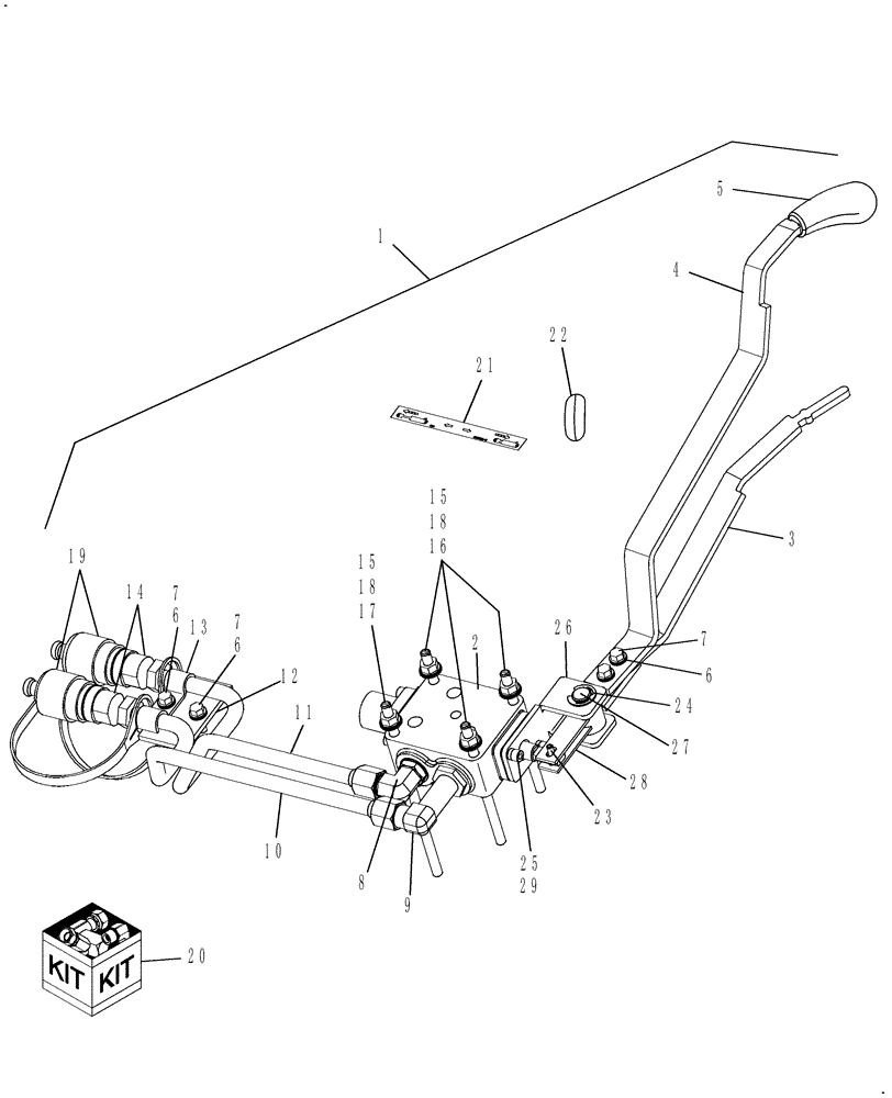 Схема запчастей Case IH DX35 - (07.07) - SECOND REAR REMOTE VALVE KIT, SELF-CENTERING - 718334036 (07) - HYDRAULIC SYSTEM